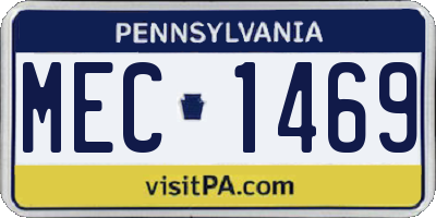 PA license plate MEC1469