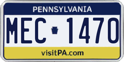 PA license plate MEC1470