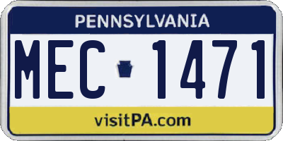 PA license plate MEC1471