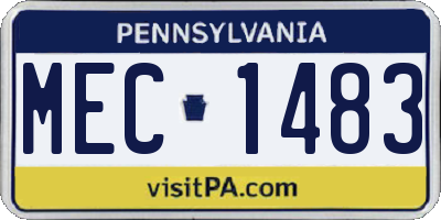 PA license plate MEC1483