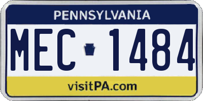 PA license plate MEC1484