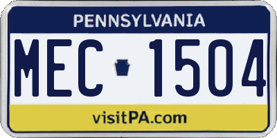 PA license plate MEC1504