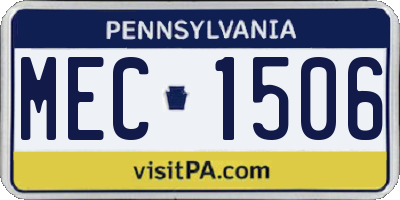 PA license plate MEC1506