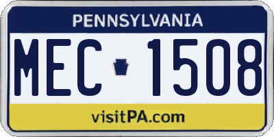 PA license plate MEC1508