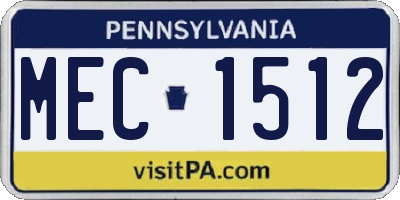 PA license plate MEC1512