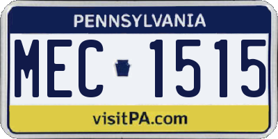 PA license plate MEC1515