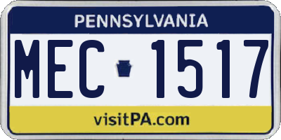 PA license plate MEC1517