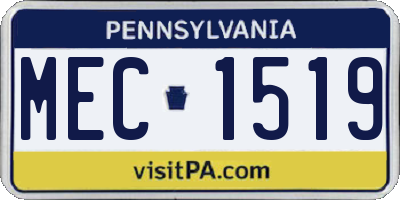 PA license plate MEC1519