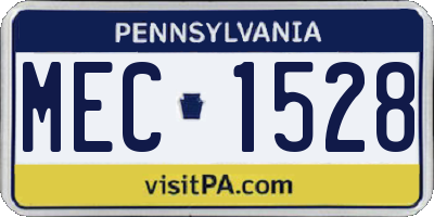 PA license plate MEC1528