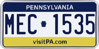 PA license plate MEC1535