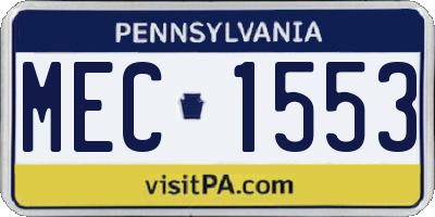 PA license plate MEC1553