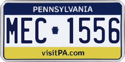 PA license plate MEC1556