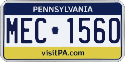PA license plate MEC1560