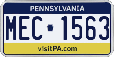 PA license plate MEC1563