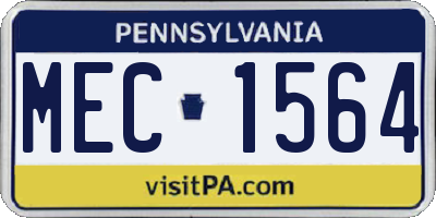 PA license plate MEC1564