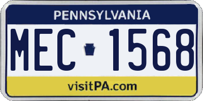 PA license plate MEC1568