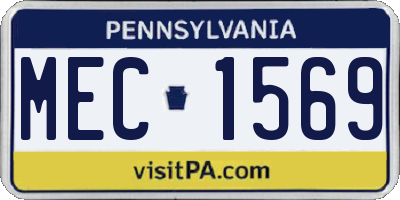 PA license plate MEC1569
