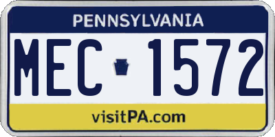 PA license plate MEC1572