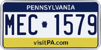 PA license plate MEC1579