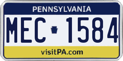 PA license plate MEC1584