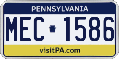 PA license plate MEC1586