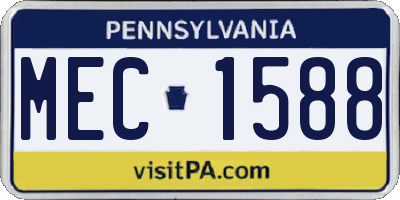 PA license plate MEC1588