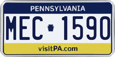 PA license plate MEC1590