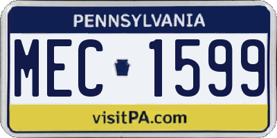 PA license plate MEC1599