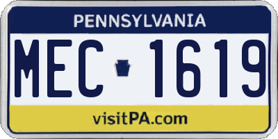 PA license plate MEC1619