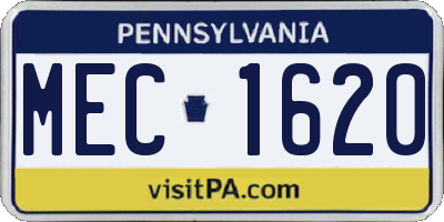 PA license plate MEC1620