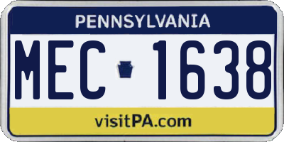 PA license plate MEC1638