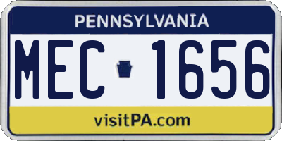 PA license plate MEC1656