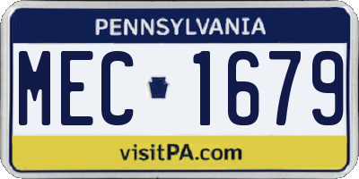 PA license plate MEC1679