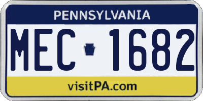 PA license plate MEC1682