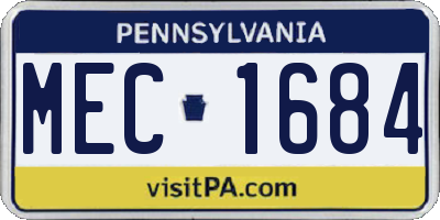 PA license plate MEC1684