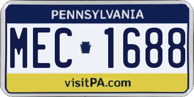 PA license plate MEC1688