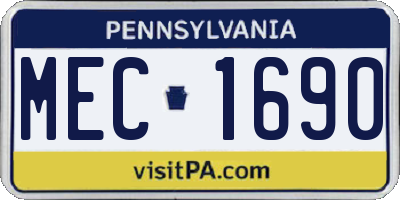 PA license plate MEC1690