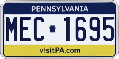 PA license plate MEC1695