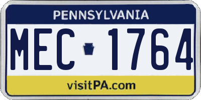 PA license plate MEC1764