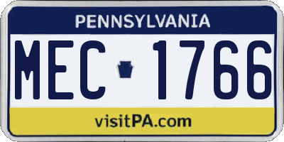 PA license plate MEC1766