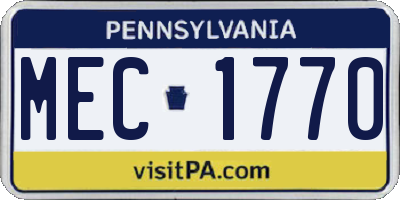 PA license plate MEC1770