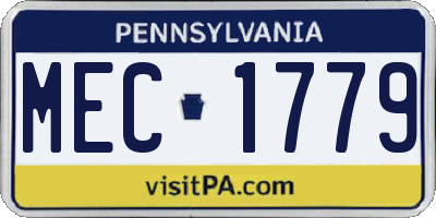 PA license plate MEC1779