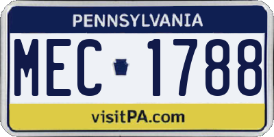 PA license plate MEC1788