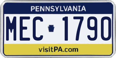 PA license plate MEC1790