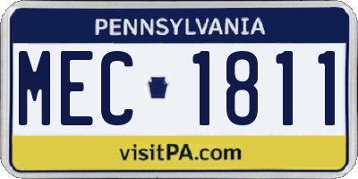 PA license plate MEC1811