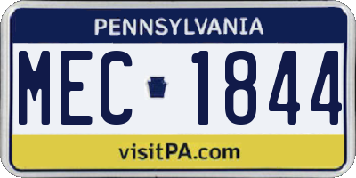 PA license plate MEC1844