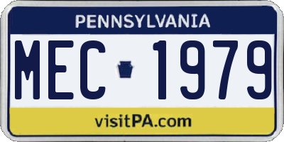 PA license plate MEC1979
