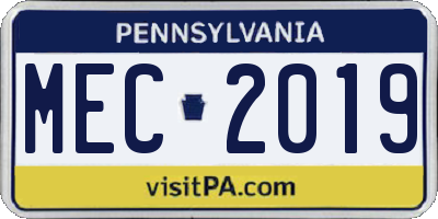 PA license plate MEC2019