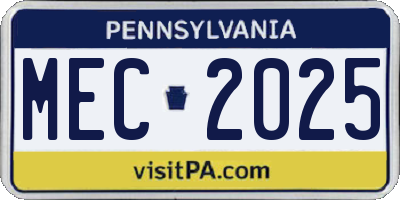 PA license plate MEC2025
