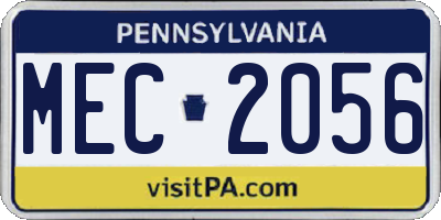 PA license plate MEC2056